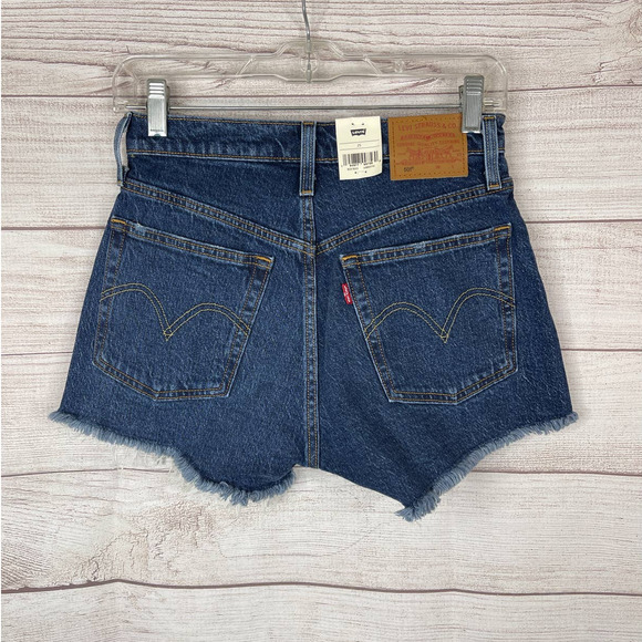 Levi’s 501 High Rise Fitted Through The Hip Denim Jean Shorts Women's Size 25 - Picture 6 of 10